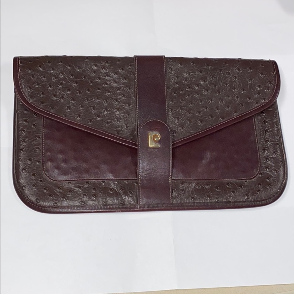 Pierre Cardin Large Ostrich Envelope Clutch Bag